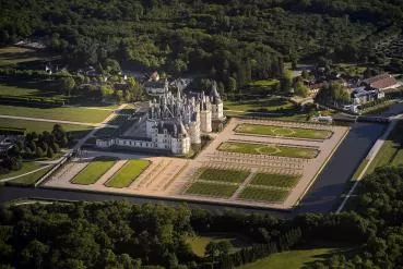 Vue aérienne du château de Chambord